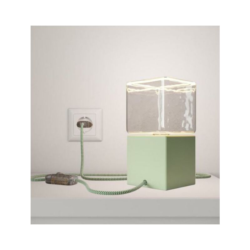 foto del prodotto creative cables lampada da tavolo creative cables posaluce cubetto verde e27 abwleut6019rz06