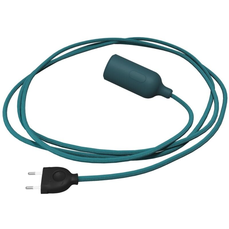 foto del prodotto creative cables snake lampada in silicone con interruttore e spina senza lampadina, petrolio