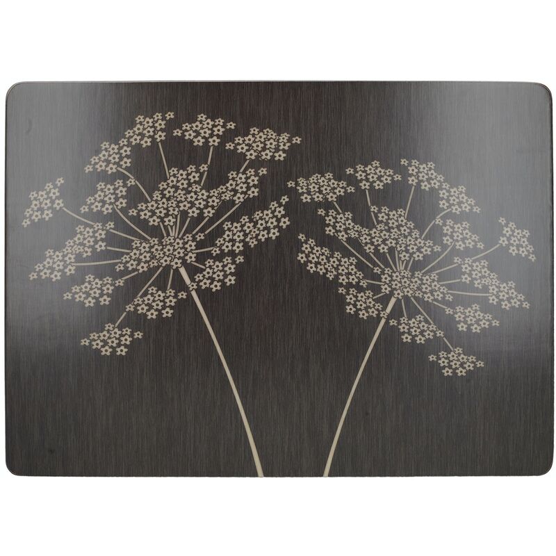 foto del prodotto creative tops set de 4 tovagliette, fondo in sughero, design de vini, legno, nero, tovagliette grandi