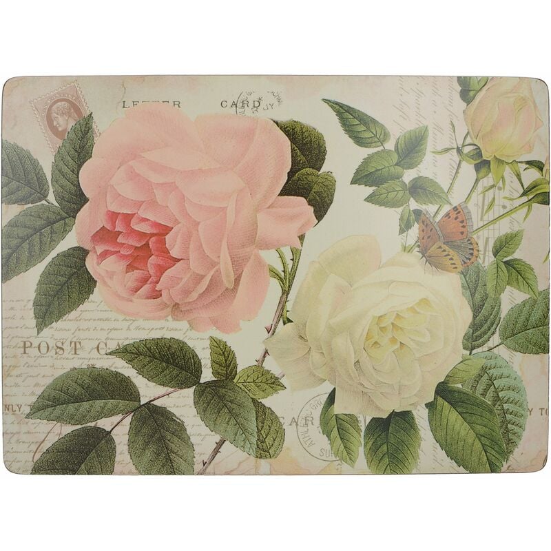 foto del prodotto creative tops tovagliette con retro in sughero rose garden premium, legno, rosso, 6 pezzi