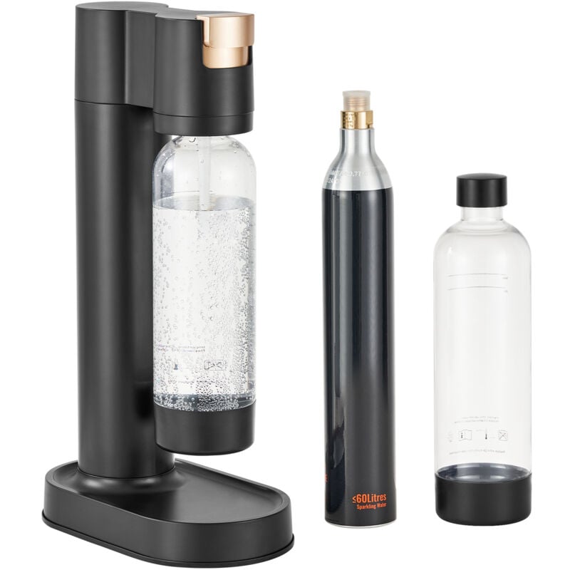 foto del prodotto creatore di acqua frizzante 2x1l bottiglie in pet macchina per la carbonatazione della soda cilindro co2 uso domestico, compatibile con cilindri co2