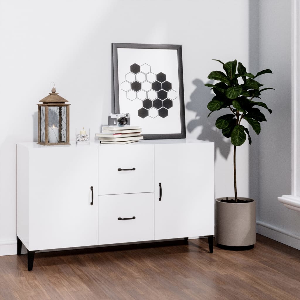 foto del prodotto credenza 100x36x60 cm in legno multistrato bianco lucido cod mxl 13264