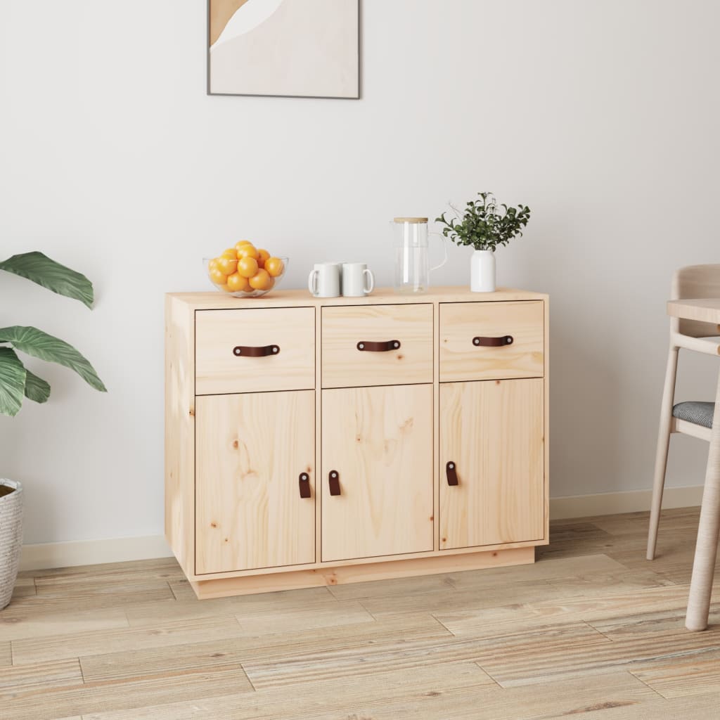 foto del prodotto credenza 100x40x75 cm in legno massello di pino cod mxl 9078