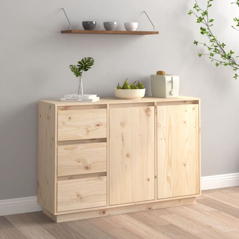 foto del prodotto credenza 111x34x75 cm in legno massello di pino - vidaxl