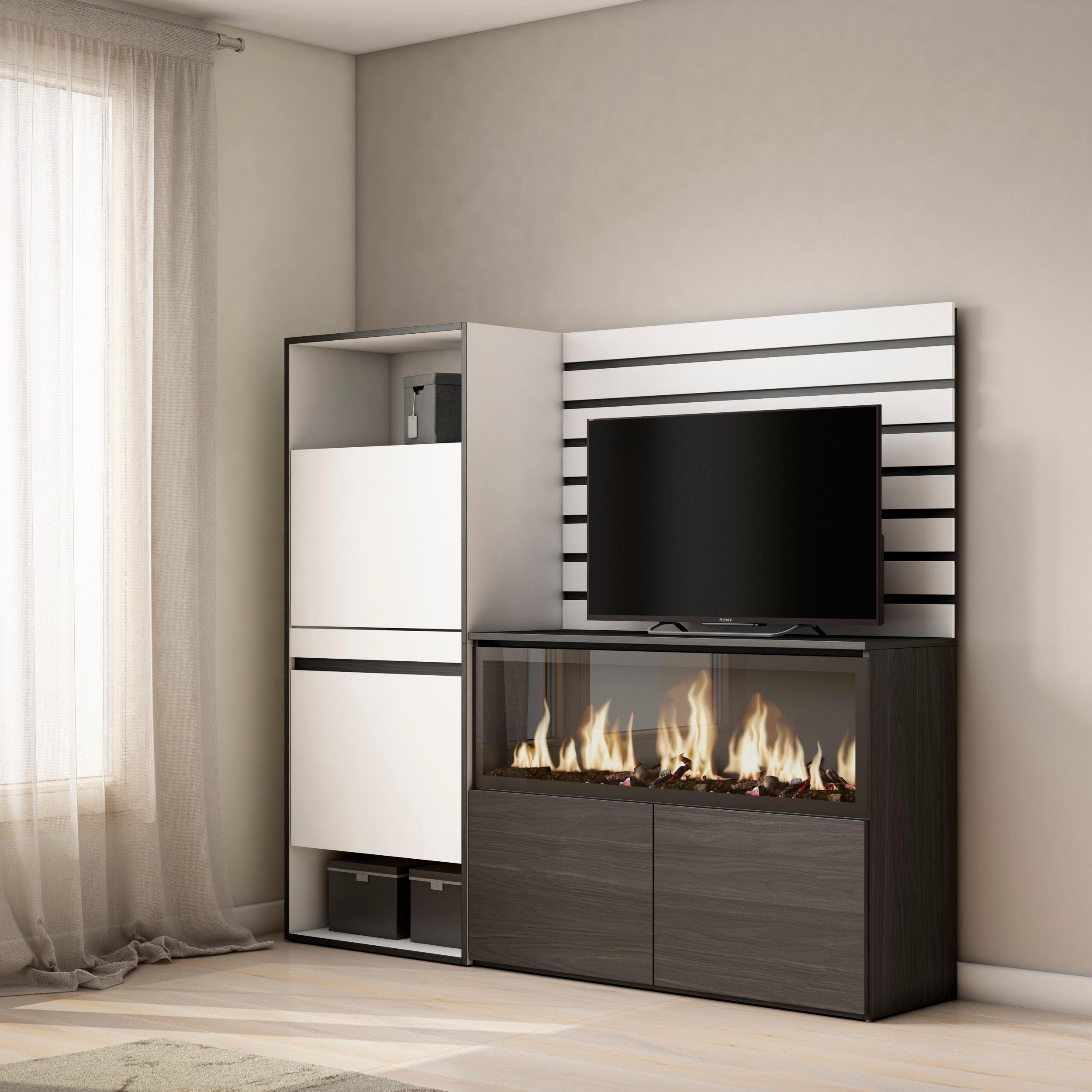 foto del prodotto credenza, 167x35x145cm, camera da letto, camino elettrico xxl, scarpiera, bianco rf3385