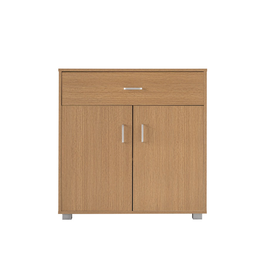 foto del prodotto credenza 2 ante 1 cassetto 80x82,5x40 cm in legno melaminico rovere
