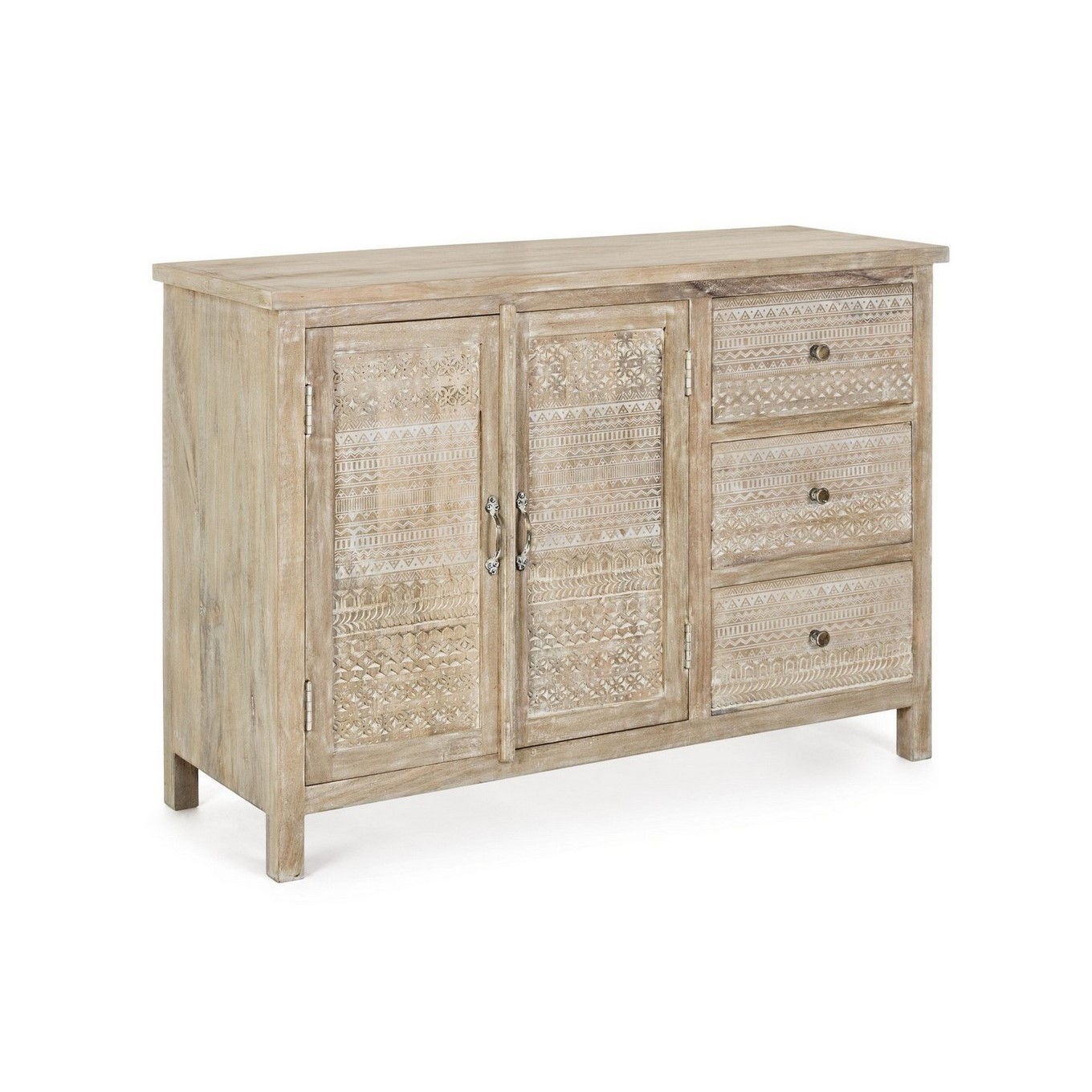 foto del prodotto credenza 2 ante 3 cassetti mayra 110x40x80h cm