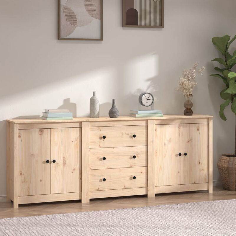 foto del prodotto credenza 210x35x80 cm in legno massello di pinocod mxl 77365