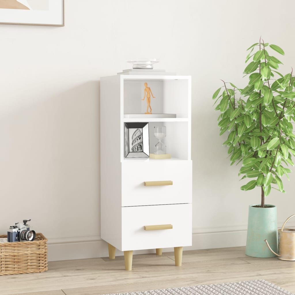 foto del prodotto credenza 34,5x34x90 cm in legno multistrato bianco lucido