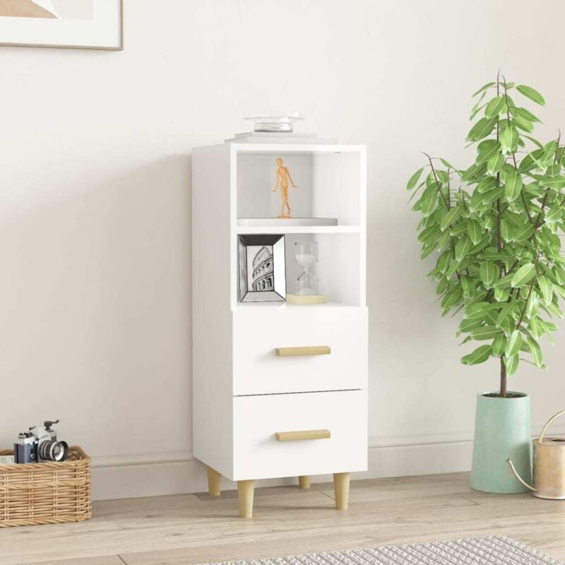 foto del prodotto credenza 34,5x34x90 cm in legno multistrato bianco lucido vidaxl