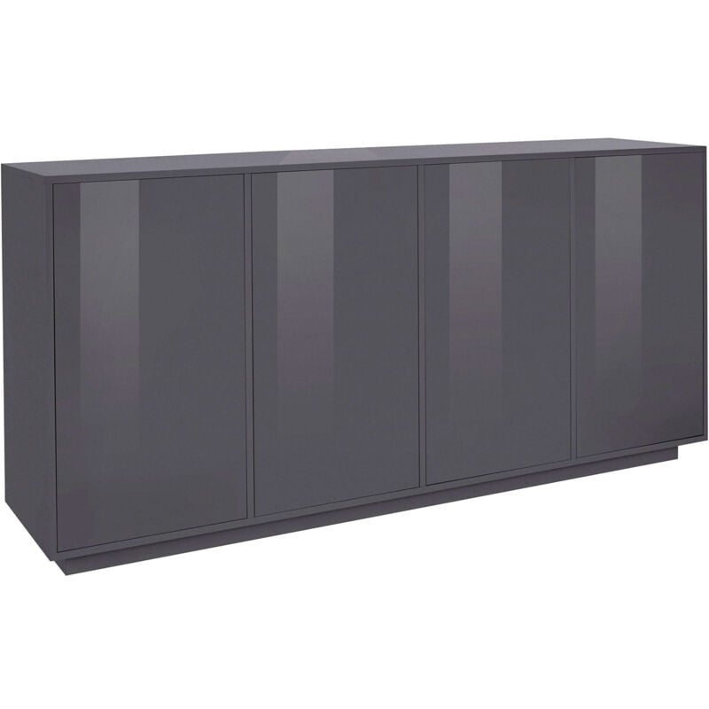 foto del prodotto credenza 4 ante 180,1x41,4x86 cm bloom grigio antracite laccato lucido
