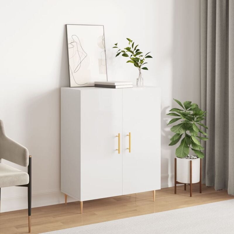 foto del prodotto credenza 69,5x34x90 cm in legno multistrato bianco lucido vidaxl