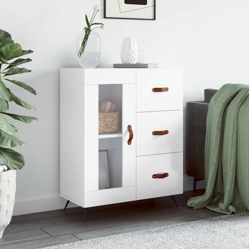 foto del prodotto credenza 69,5x34x90 cm in legno multistrato bianco lucido vidaxl