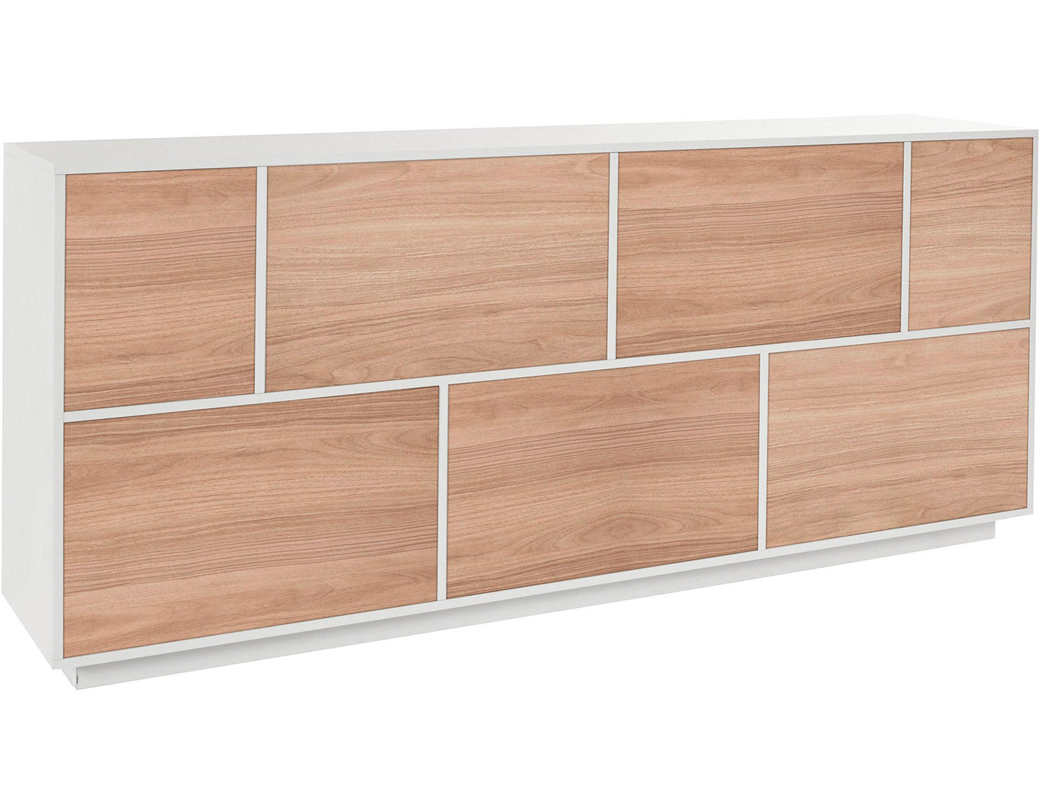 foto del prodotto credenza 7nante 200x41,4x86 cm bloom bianco lucido e noce
