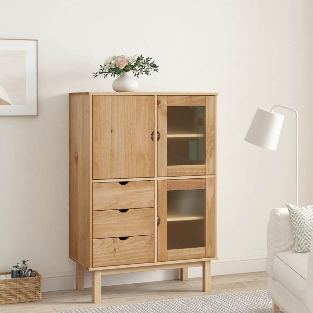 foto del prodotto credenza 85x43x125 cm in legno massello di pino cod mxl 11671