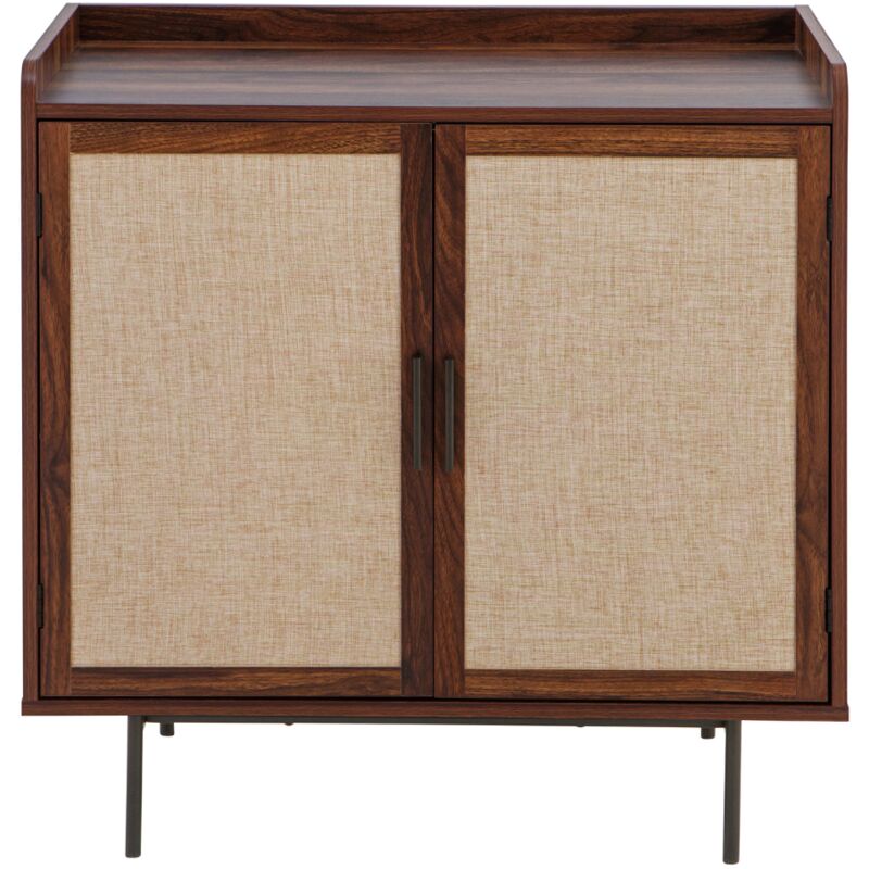 immagine 0 del prodotto credenza a 2 ante con finitura noce e frontali in tessuto l80 cm jetson