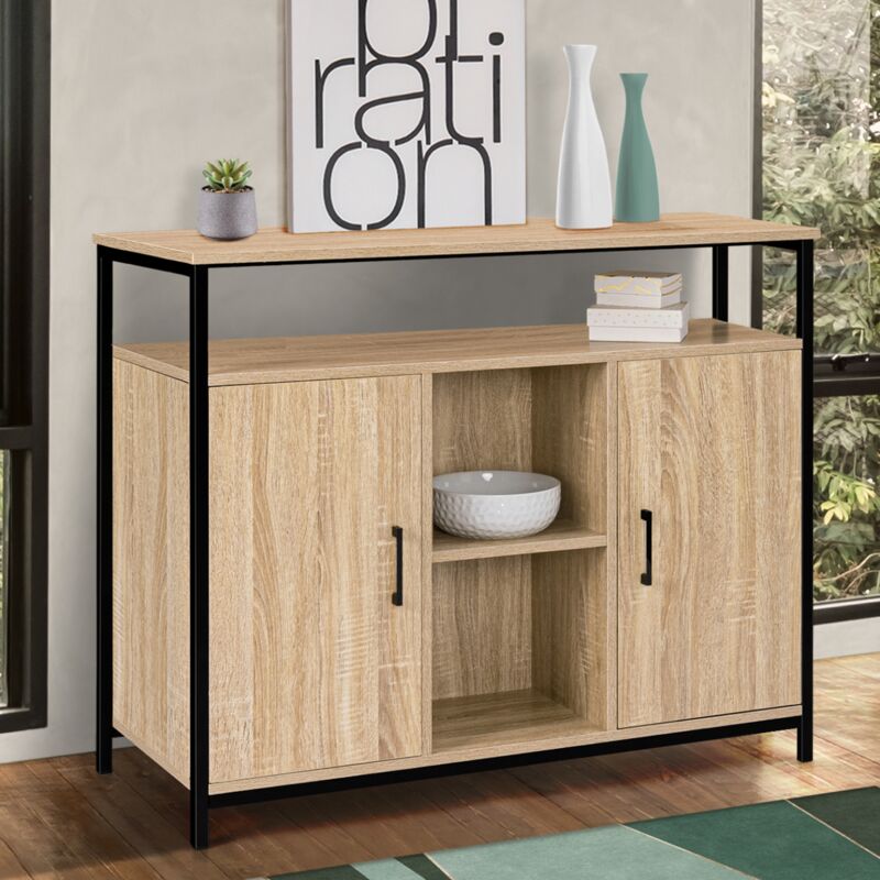 foto del prodotto credenza a 2 ante con ripiano dal design industriale detroit