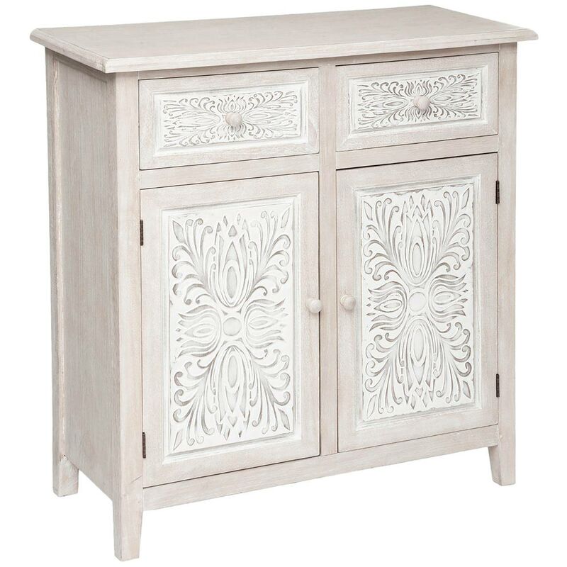 foto del prodotto credenza a 2 ante hina in legno sbiancato 80x85cm atmosphera cr ateur d int rieur