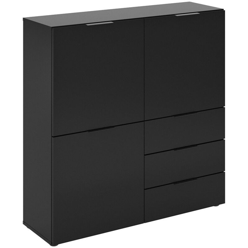 foto del prodotto credenza a 3 ante e 3 cassetti nero l99 cm dark