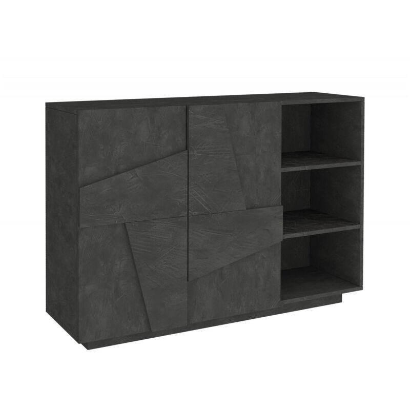 foto del prodotto credenza acab, buffet da soggiorno multifunzione, madia da salotto a 2 ante, 100 made in italy, cm 121x38h86, ardesia dmora