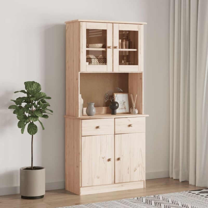 foto del prodotto credenza alta 77x35x165 cm in legno massello di pino vidaxl