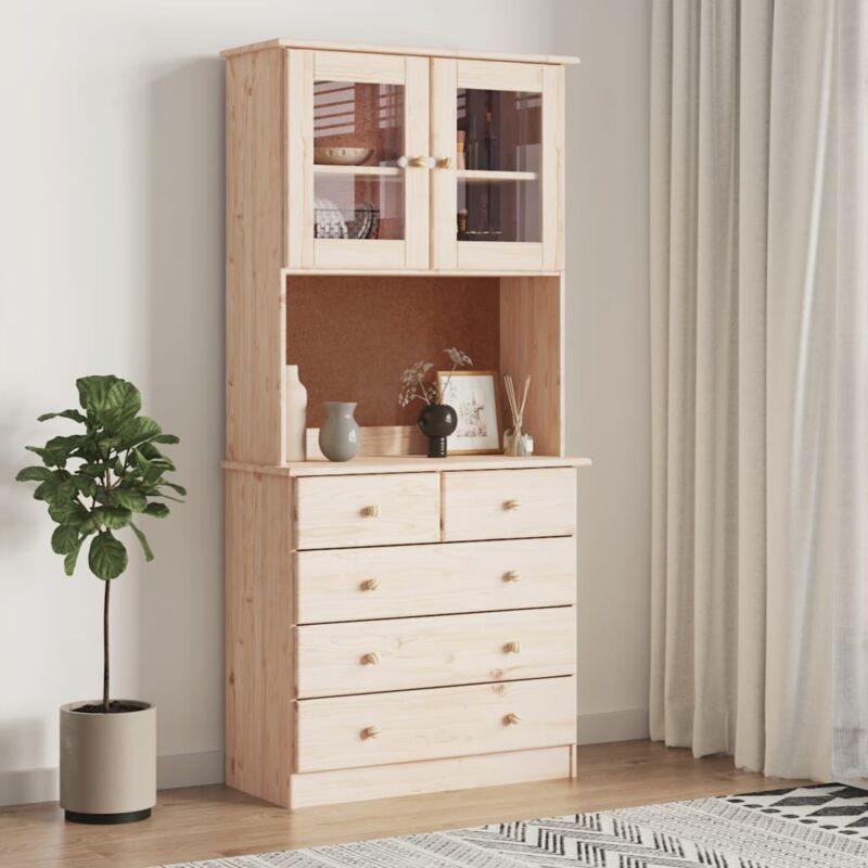 foto del prodotto credenza alta 77x35x165 cm in legno massello di pino vidaxl