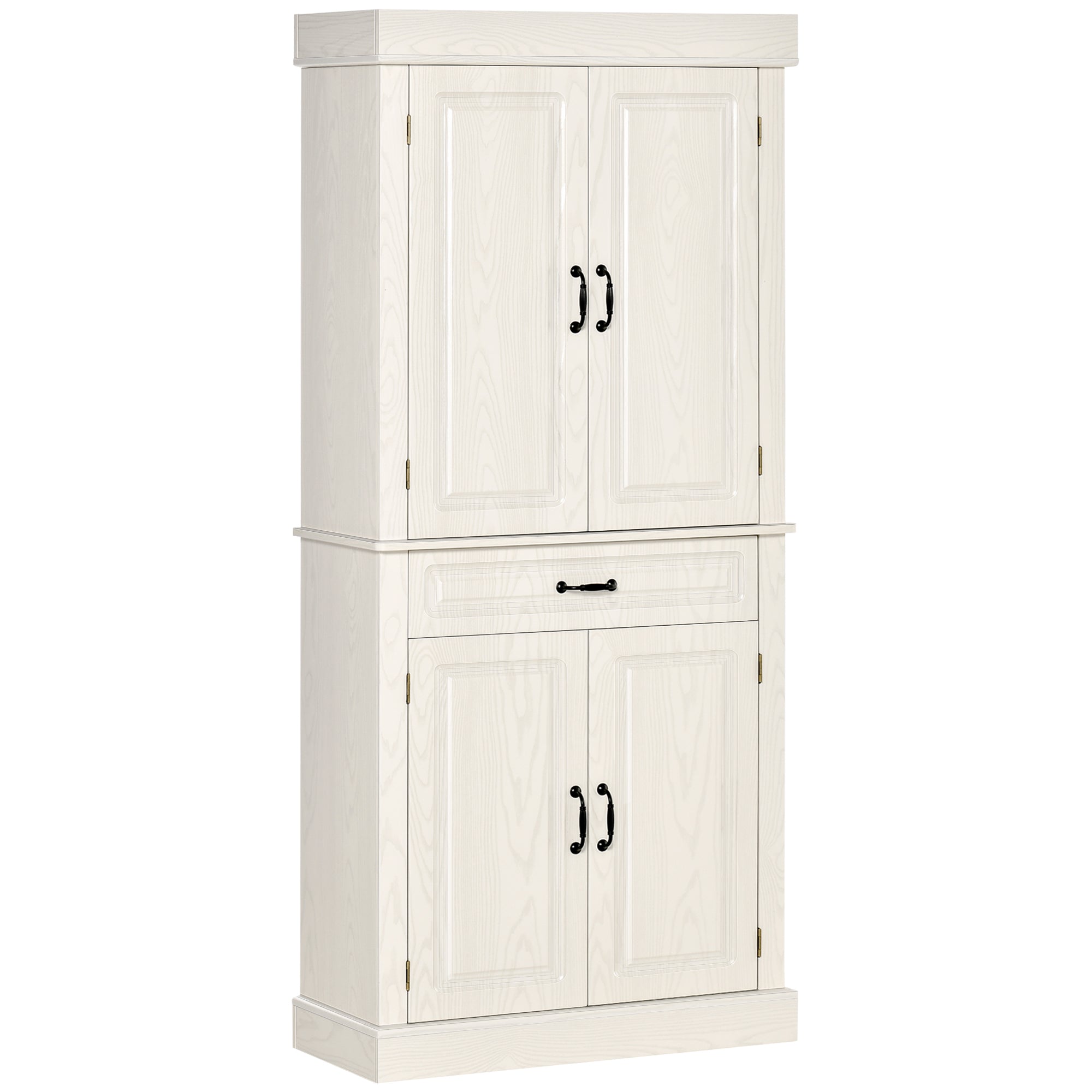 foto del prodotto credenza alta 80x35x180 cm 2 armadietti 1 cassetto bianco