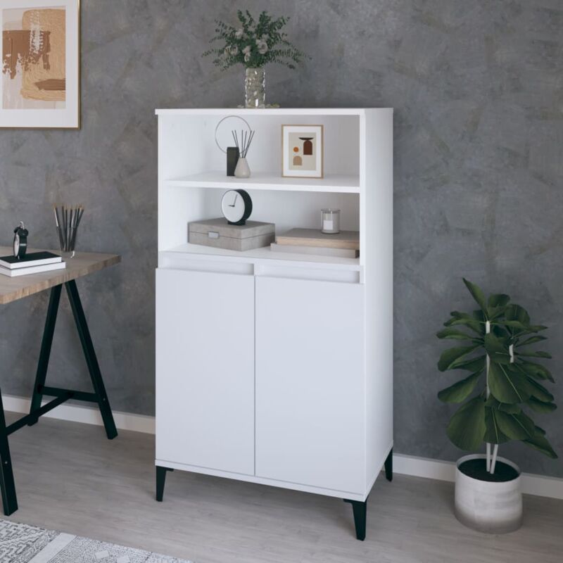 foto del prodotto credenza alta bianca 60x36x110 cm in legno multistrato vidaxl