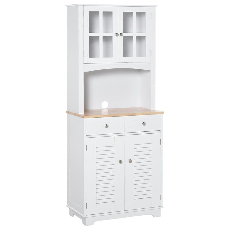 foto del prodotto credenza alta per cucina mobile buffet in legno bianco