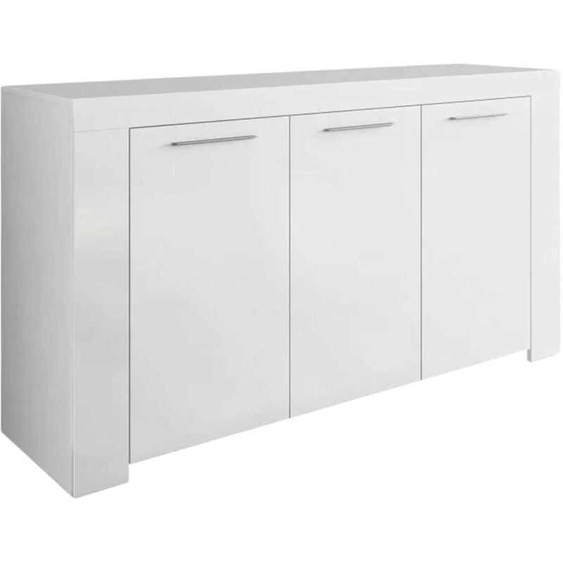 foto del prodotto credenza amaculi, buffet da soggiorno, mobile porta tv, madia per salotto, armadio moderno a 3 ante, 144x42h80 cm, bianco dmora