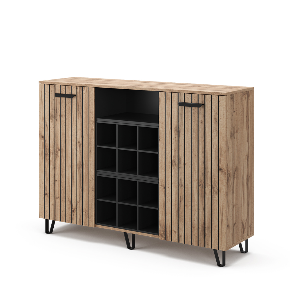 foto del prodotto credenza amber, marrone, 133.6 x 100 cm con 2 porte vicco