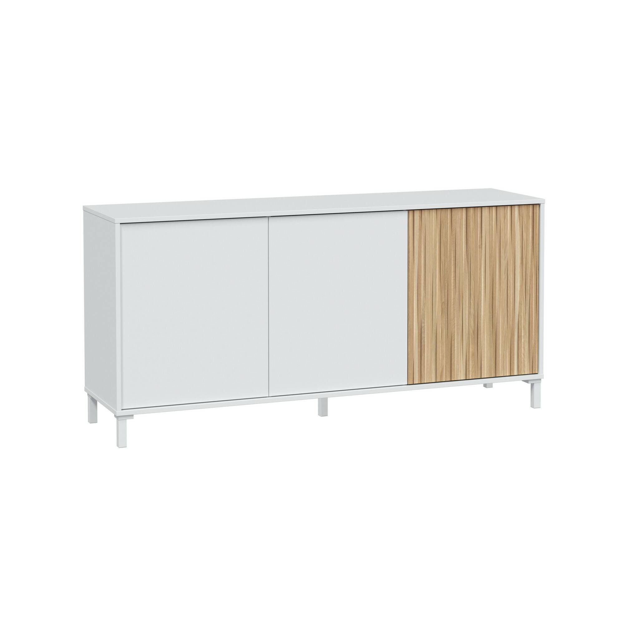 foto del prodotto credenza ametista, buffet da soggiorno a 3 ante, madia moderna da salotto, 154x40h74 cm, bianco