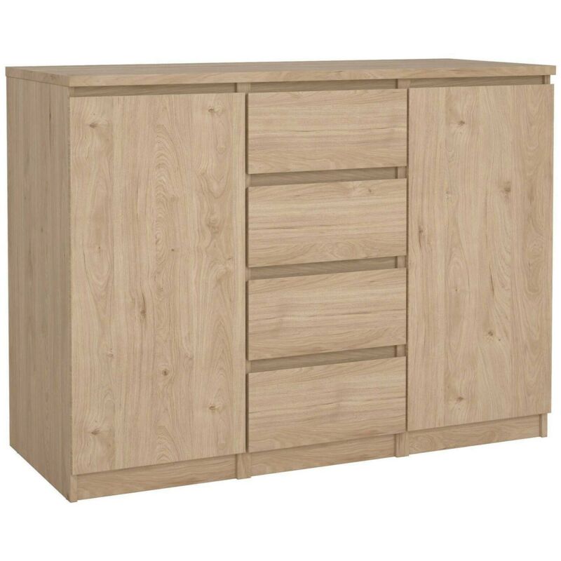 foto del prodotto credenza angelika, buffet da soggiorno, madia da salotto, dispensa da cucina, 121x50 h91 cm, rovere - dmora