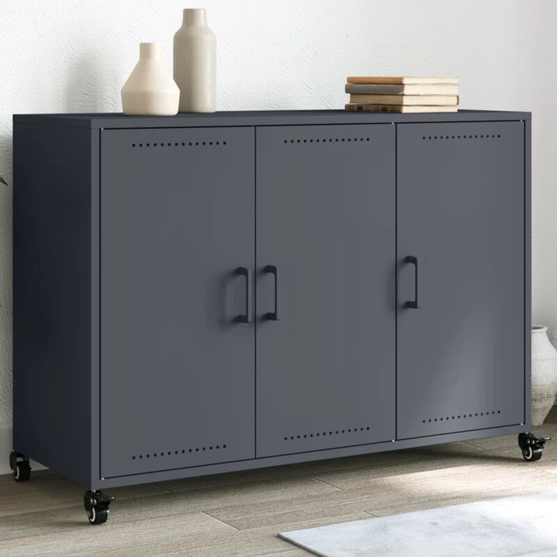 foto del prodotto credenza antracite 100,5x39x72 cm in acciaio vidaxl