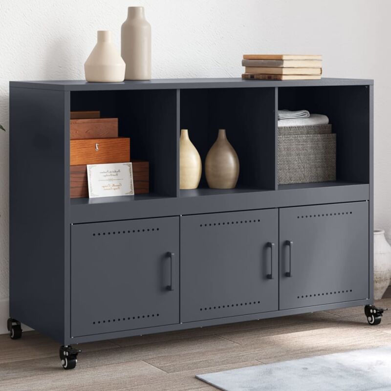 foto del prodotto credenza antracite 100,5x39x72 cm in acciaio vidaxl