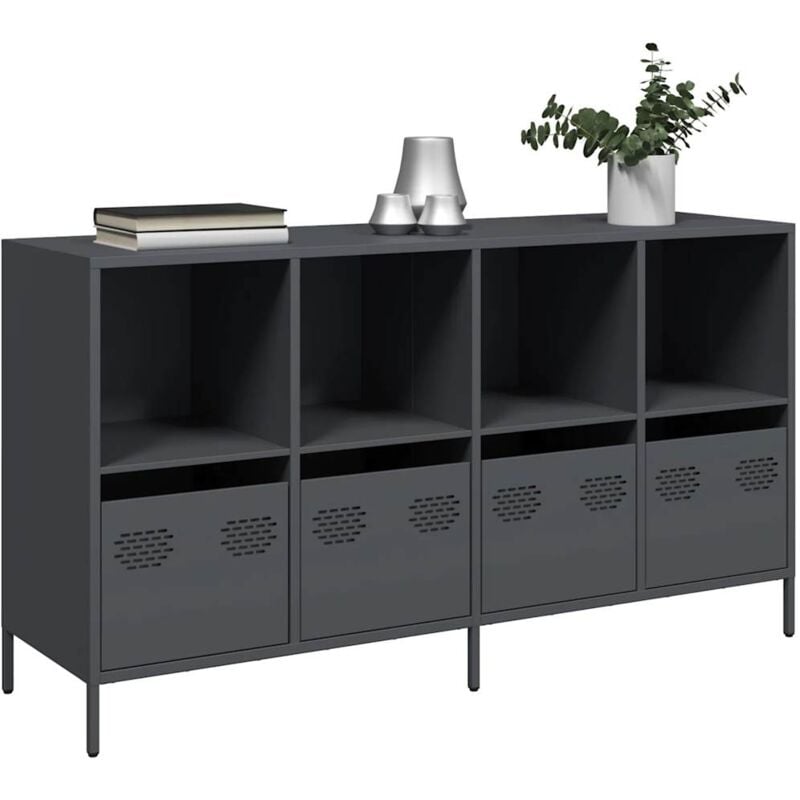 foto del prodotto credenza antracite 135x39x73,5 cm in acciaio laminato a freddo