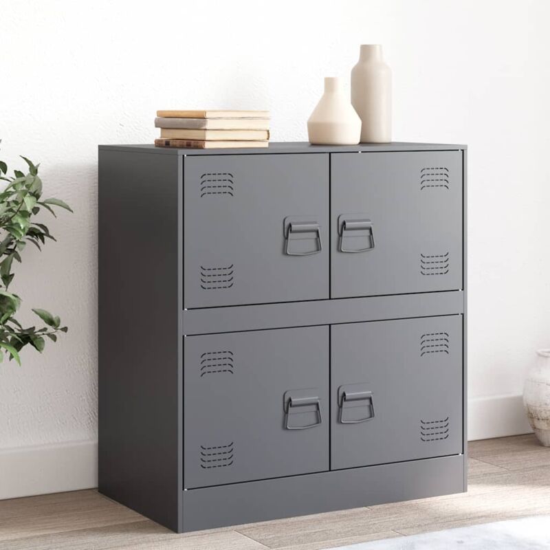 foto del prodotto credenza antracite 67x39x73 cm in acciaio vidaxl