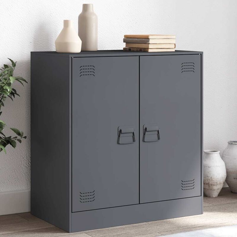 foto del prodotto credenza antracite 67x39x73 cm in acciaio vidaxl