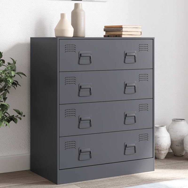foto del prodotto credenza antracite 67x39x83 cm in acciaio vidaxl