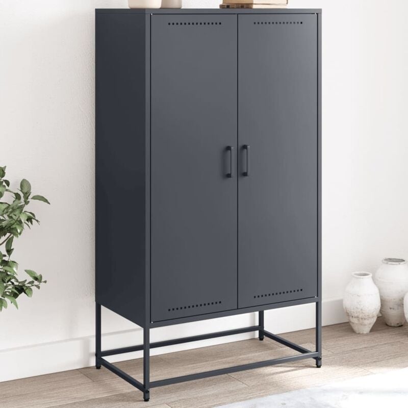 foto del prodotto credenza antracite 68,5x38,5x123,5 cm in acciaio vidaxl