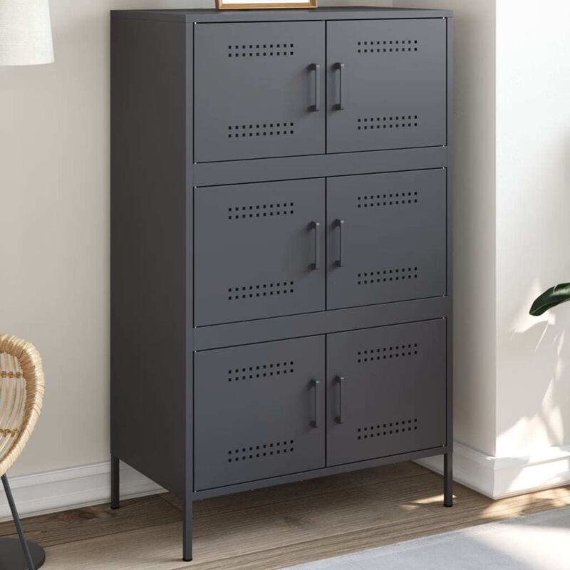 foto del prodotto credenza antracite 68x39x113 cm in acciaio vidaxl