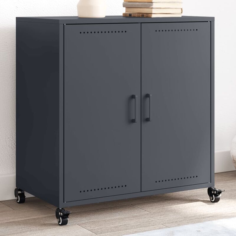 foto del prodotto credenza antracite 68x39x72 cm in acciaio vidaxl