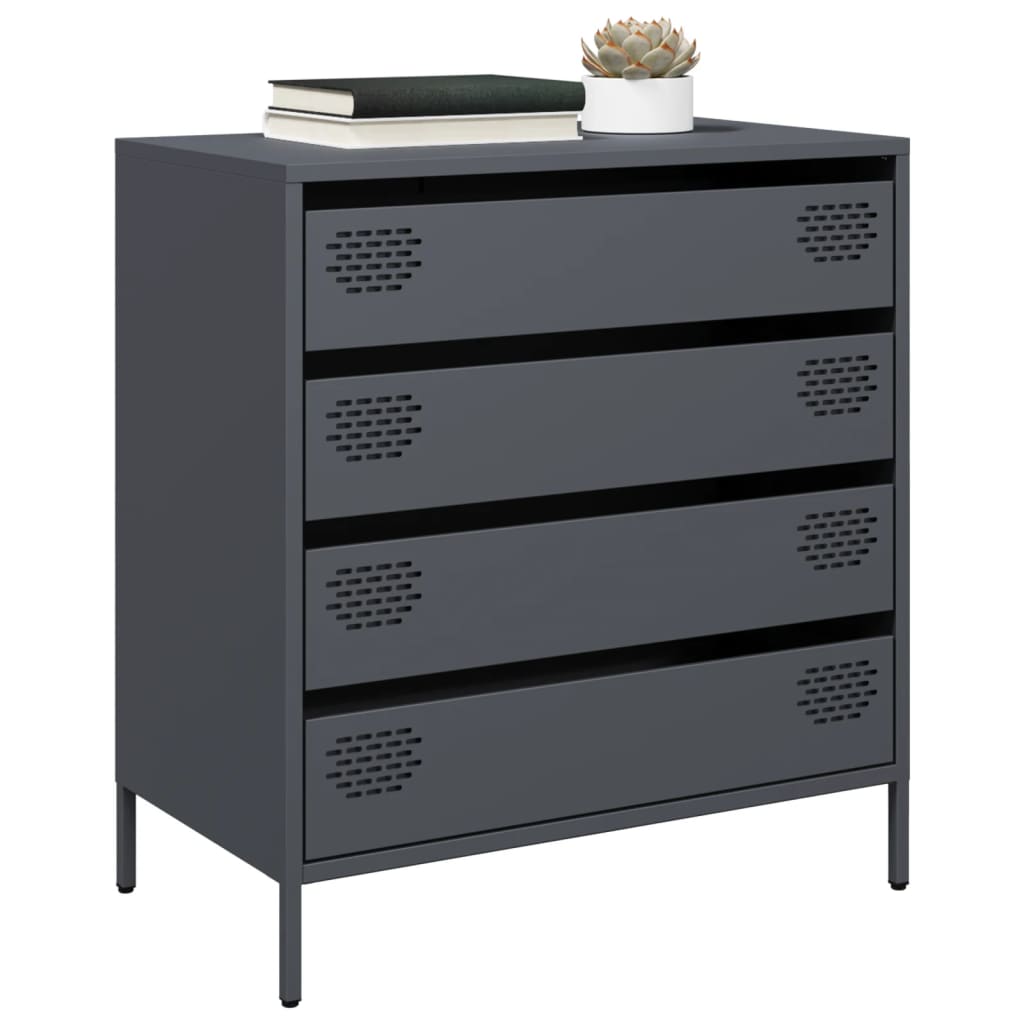 foto del prodotto credenza antracite 68x39x73,5 cm in acciaio laminato a freddo
