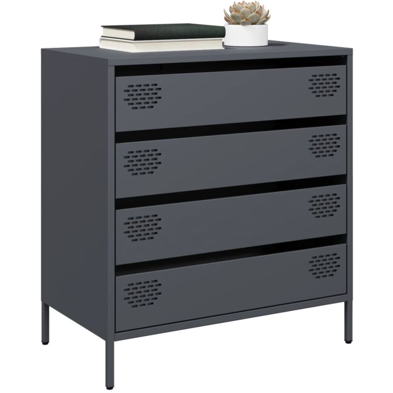 foto del prodotto credenza antracite 68x39x73,5 cm in acciaio laminato a freddo vidaxl
