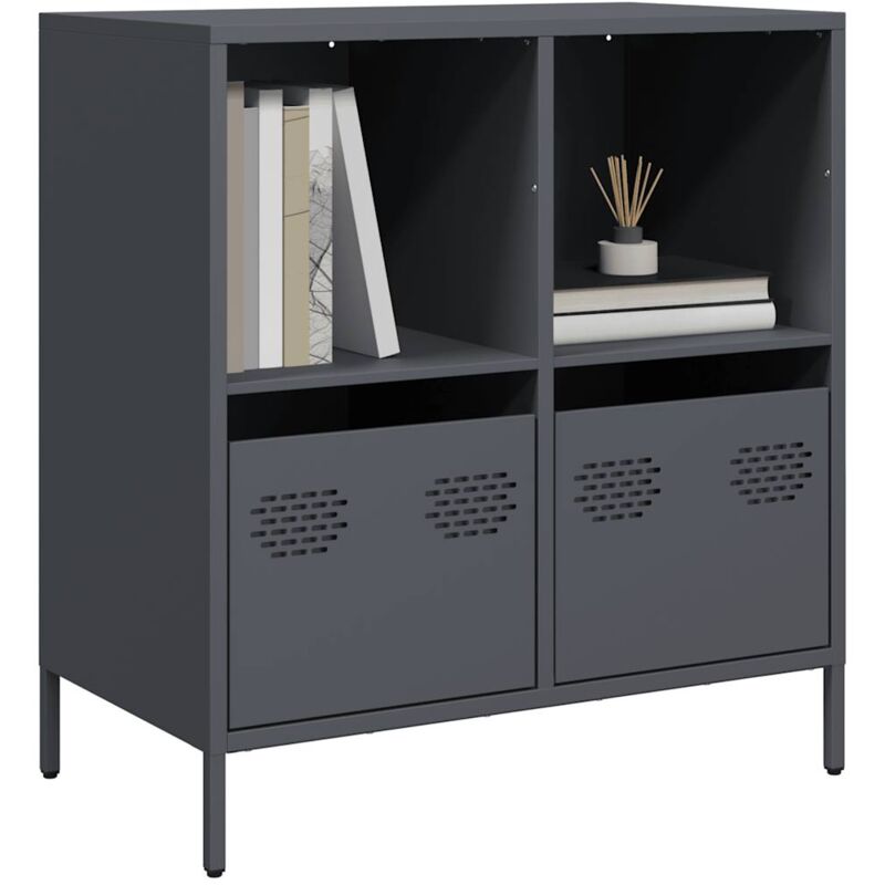 foto del prodotto credenza antracite 68x39x73,5 cm in acciaio laminato a freddo vidaxl