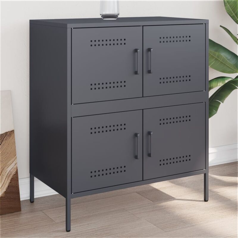 foto del prodotto credenza antracite 68x39x79 cm in acciaio vidaxl