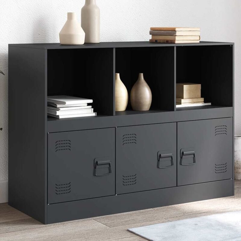 foto del prodotto credenza antracite 99x39x73 cm in acciaio vidaxl