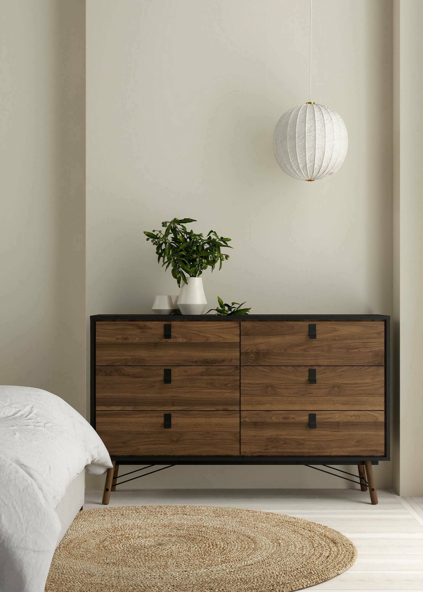 foto del prodotto credenza anturio, buffet da soggiorno, madia da salotto, dispensa da cucina, 150x40 h95 cm, nero e noce