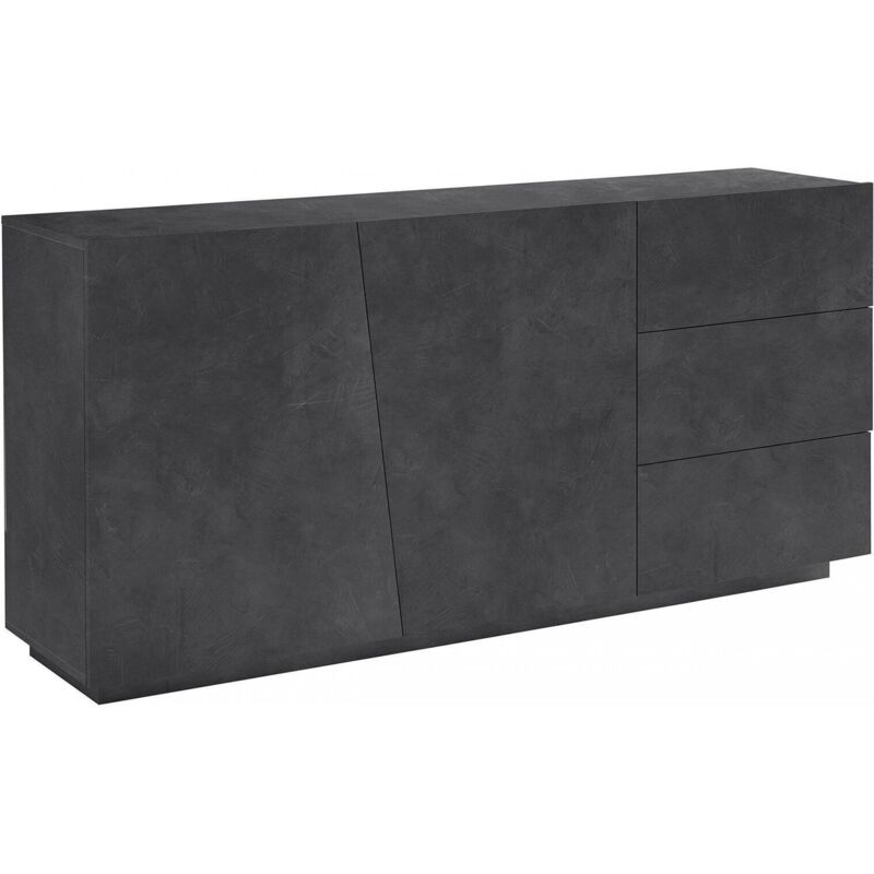 foto del prodotto credenza ariet, madia da cucina a 2 ante e 3 cassetti, buffet da soggiorno, 100 made in italy, cm 180x43h86, ardesia dmora