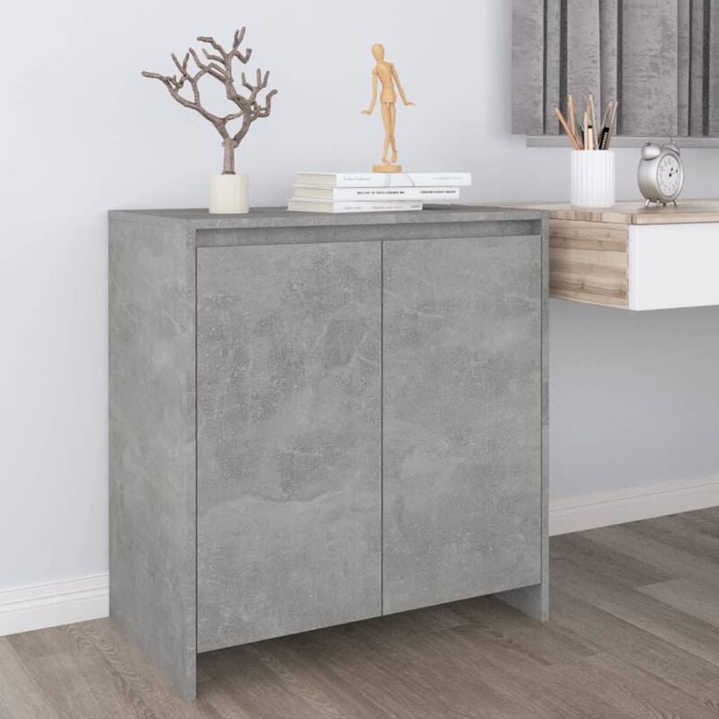 foto del prodotto credenza, armadietto cucina, madia per salotto grigio cemento 70x41x75 cm in legno multistrato klew96627 bonnevie grigio